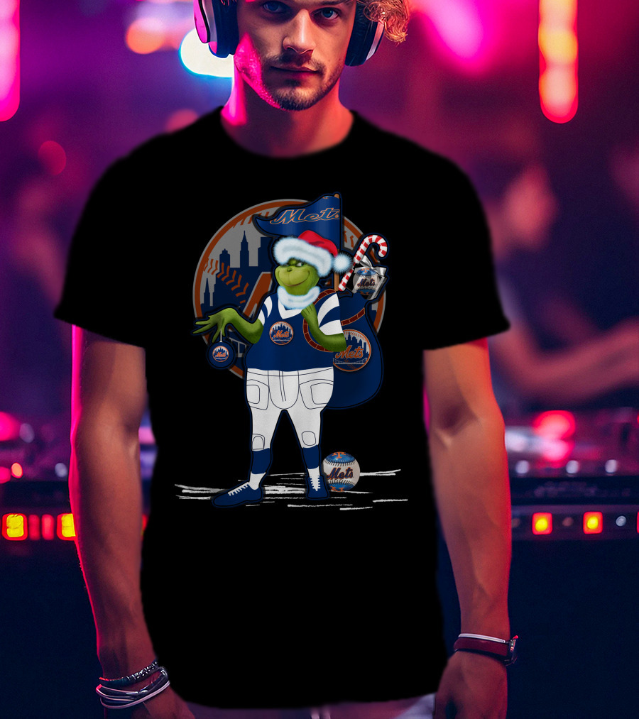 Grinchxmas New York Mets Holiday Baseball Fan T-Shirt