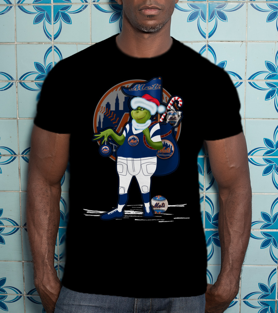 Grinchxmas New York Mets Holiday Baseball Fan T-Shirt