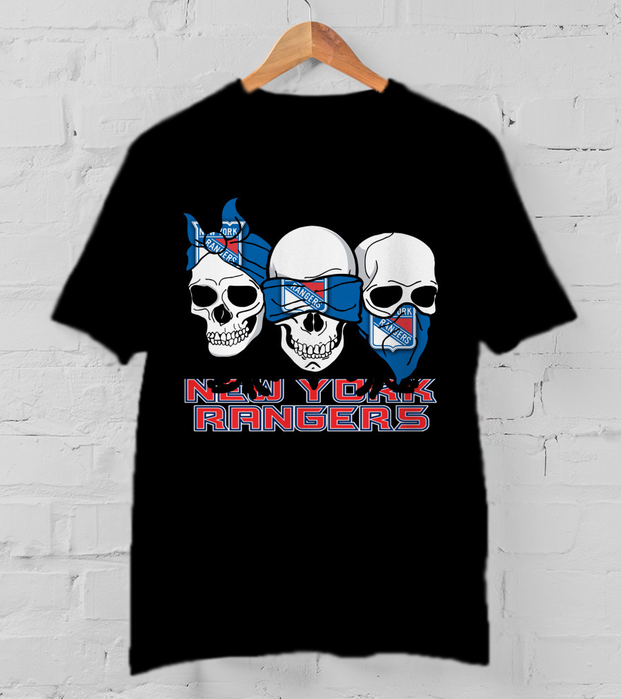 New York Rangers Skulls Fan T-Shirt