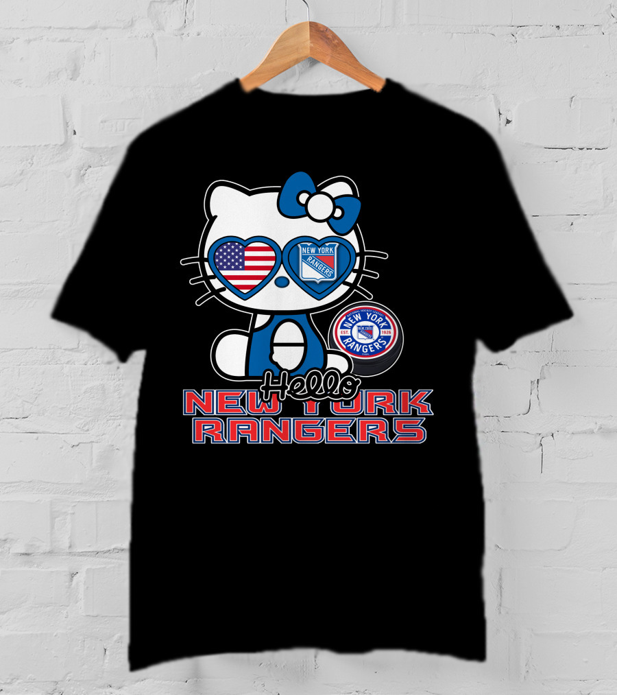 Hellokitty New York Rangers American Flag Heart Eyes T-Shirt