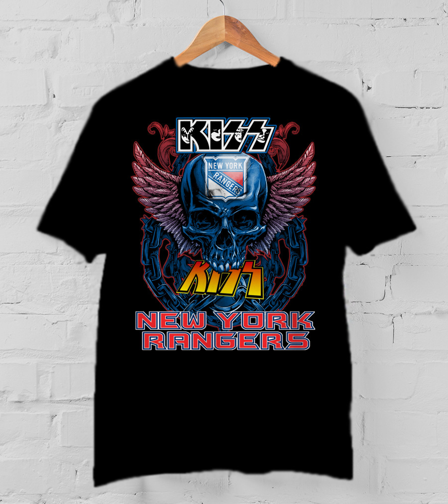 Kiss New York Rangers Skull Wings T-Shirt