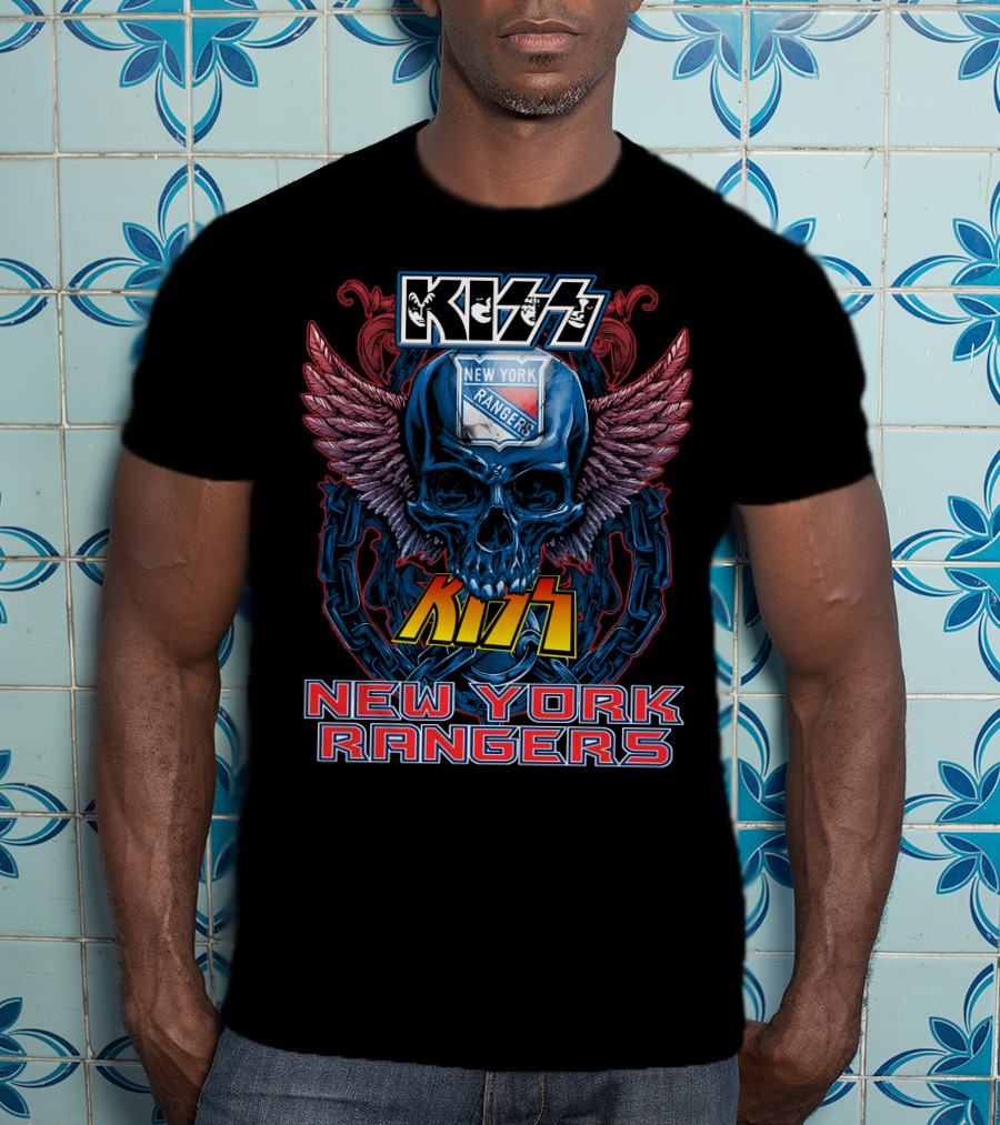 Kiss New York Rangers Skull Wings T-Shirt