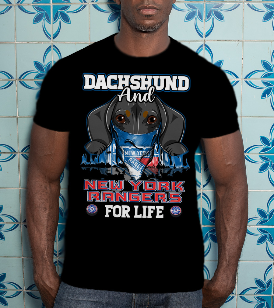 Dachshund And New York Rangers For Life T-Shirt
