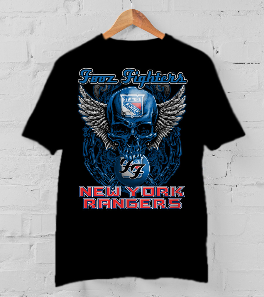Foo Fighters New York Rangers Skull Wings T-Shirt