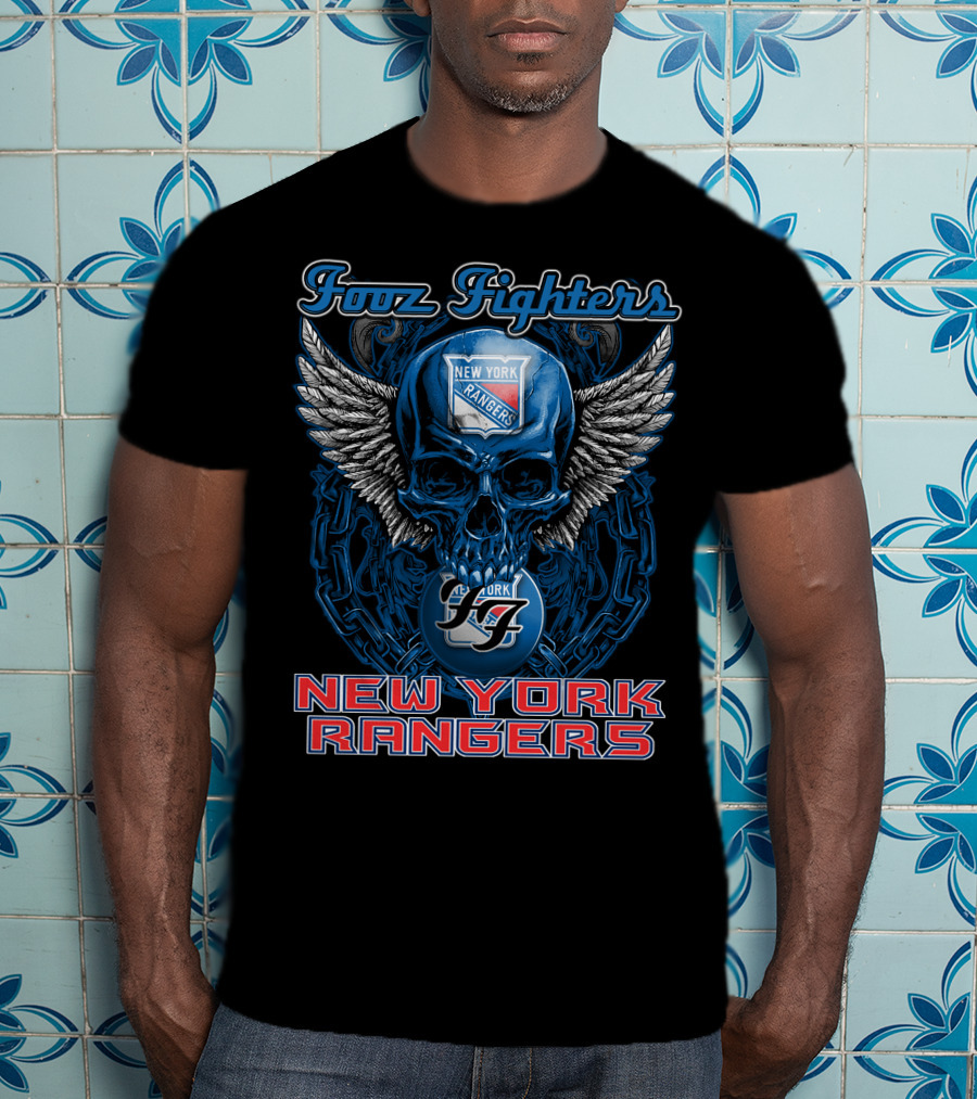 Foo Fighters New York Rangers Skull Wings T-Shirt