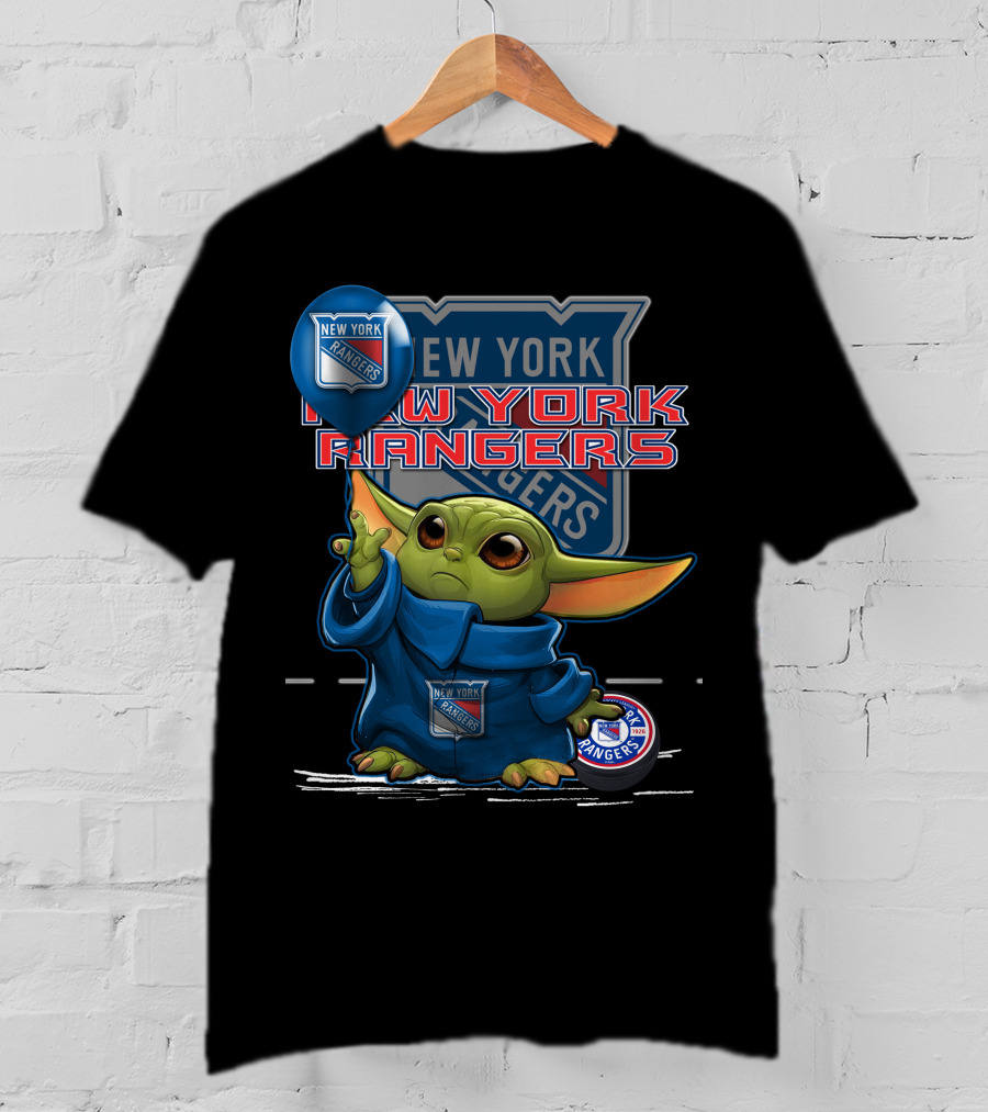 New York Rangers Yoda With Balloon T-Shirt
