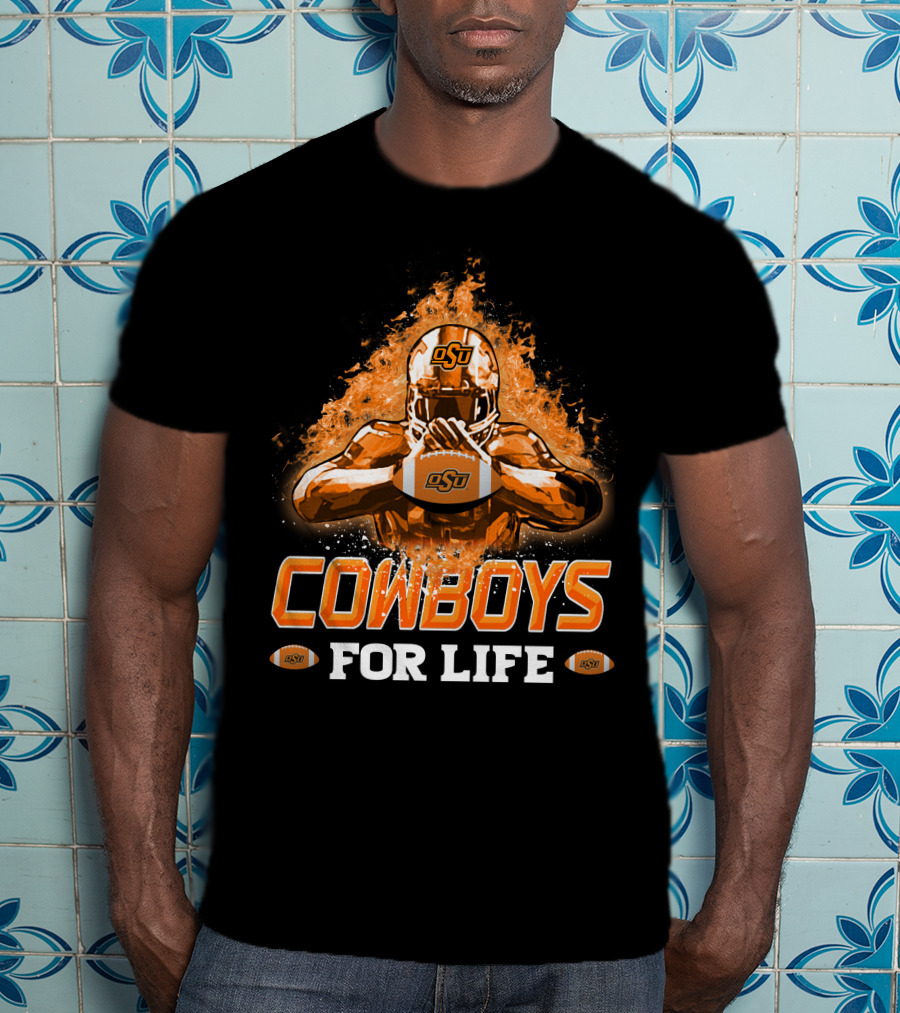 OSU Cowboys For Life Football T-Shirt