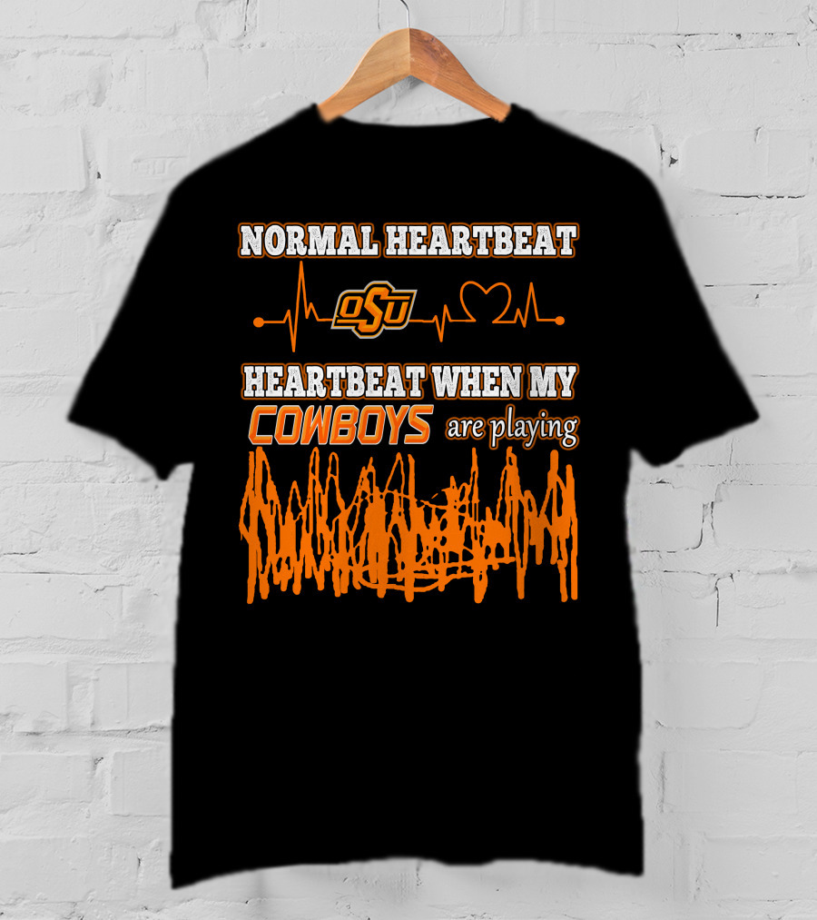 Normal Heartbeat OSU Cowboys Heartbeat When My Cowboys Are Playing T-Shirt