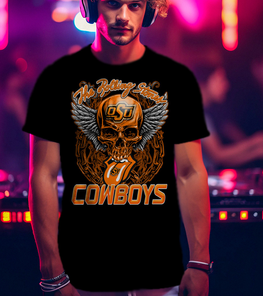 The Rolling Stones Osu Cowboys Skull Wings T-Shirt