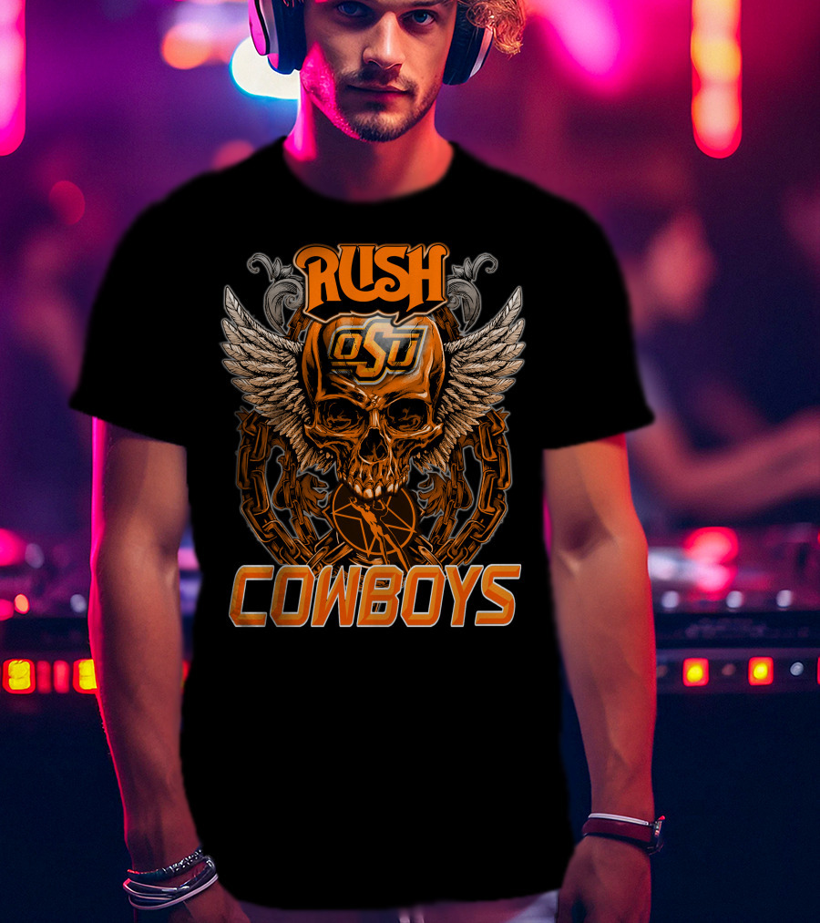 Rush OSU Cowboys Winged Skull T-Shirt