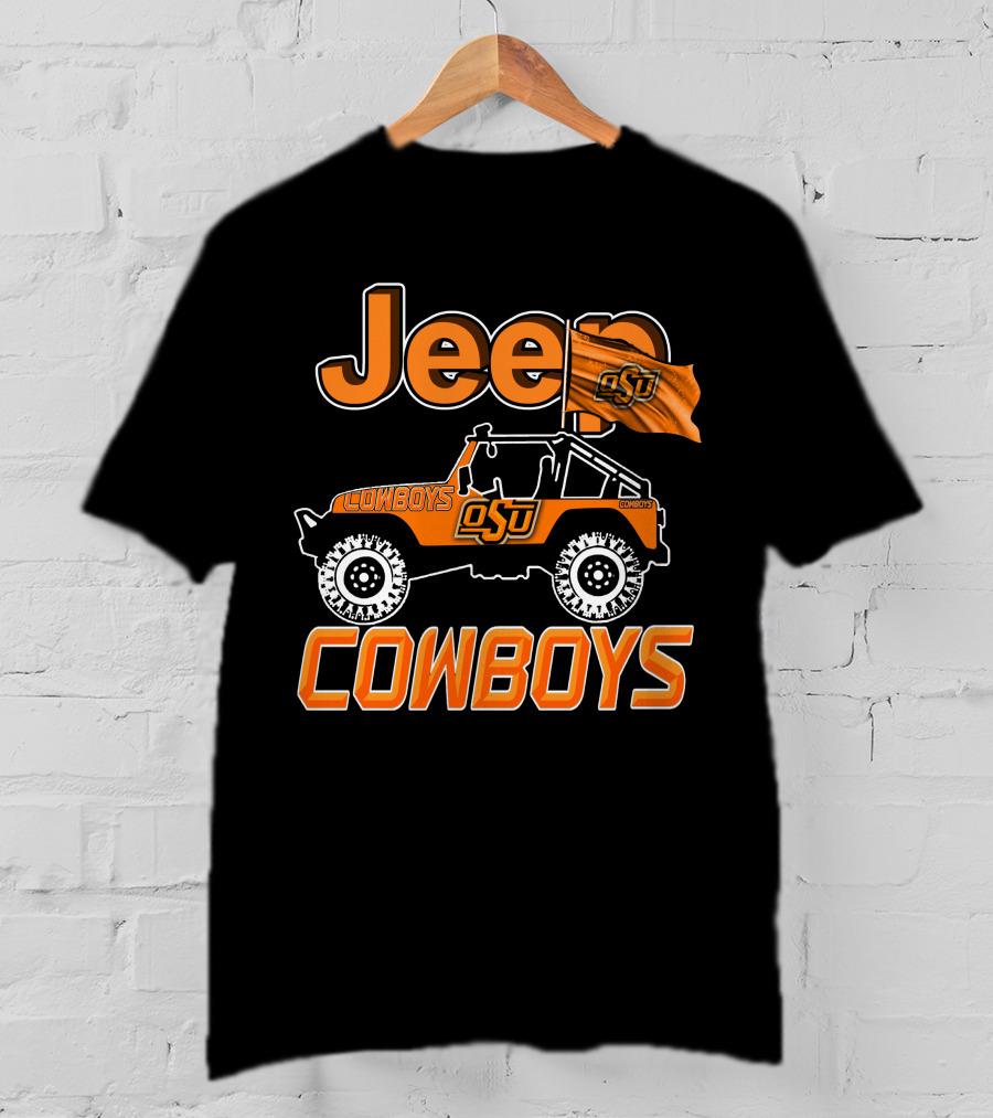 Jeep OSU Cowboys Oklahoma State University Flag T-Shirt