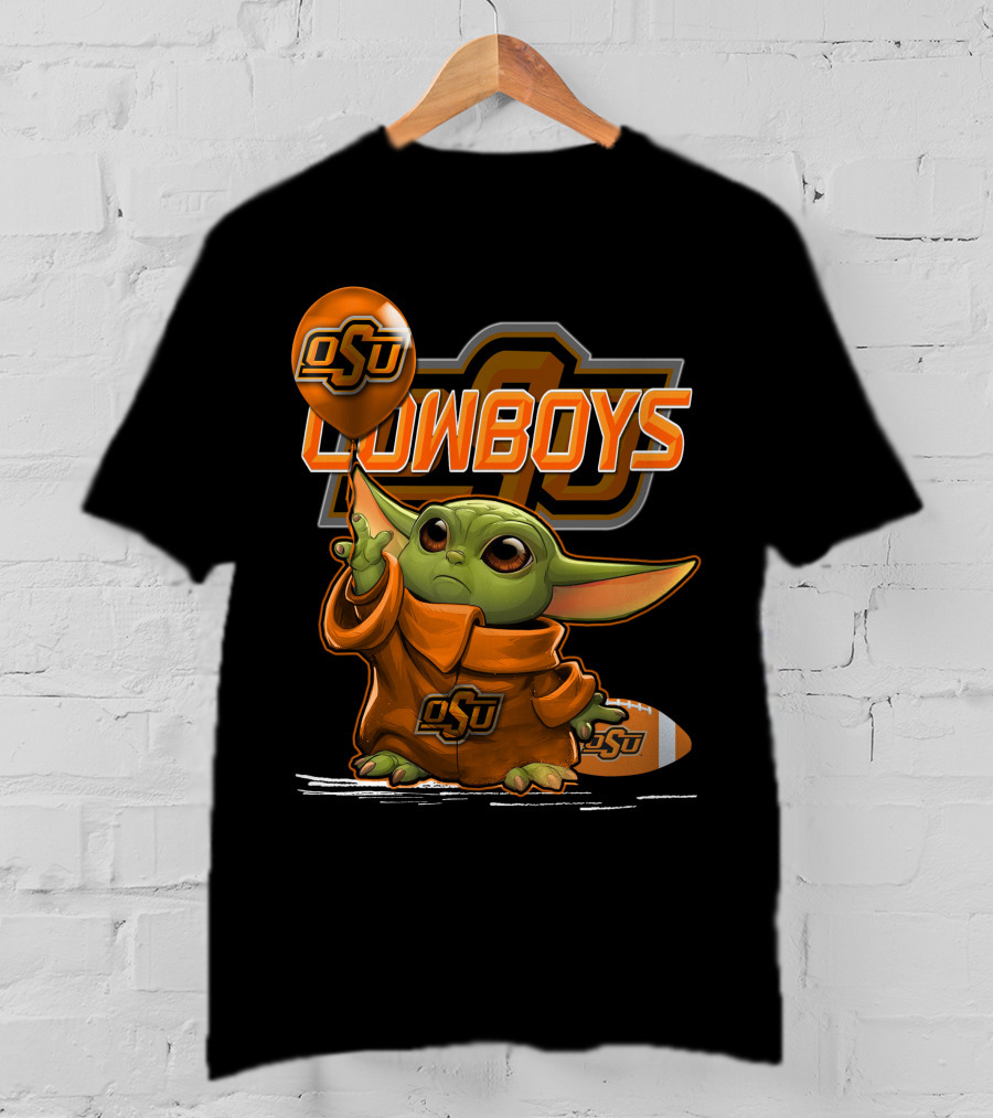 Yoda OSU Cowboys Balloon Football T-Shirt
