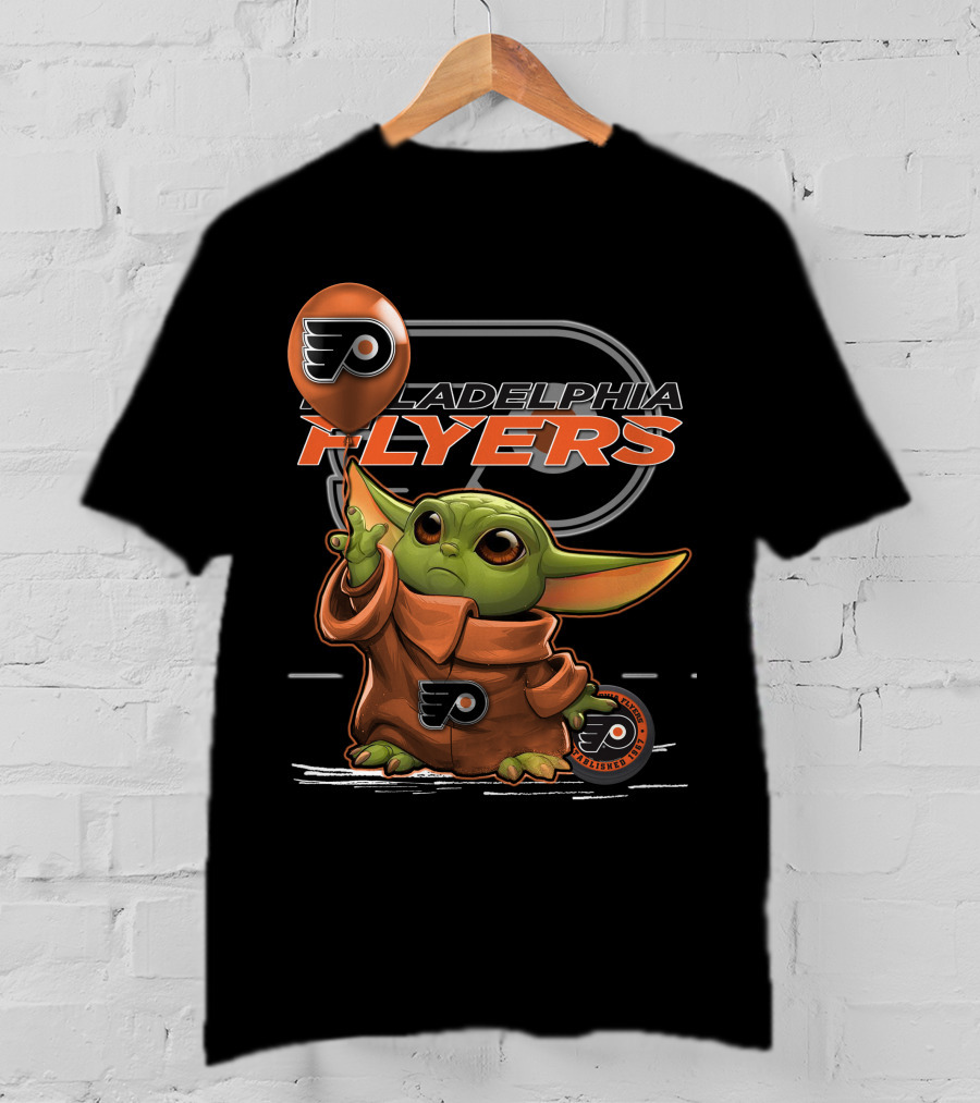 Yoda With Philadelphia Flyers T-Shirt
