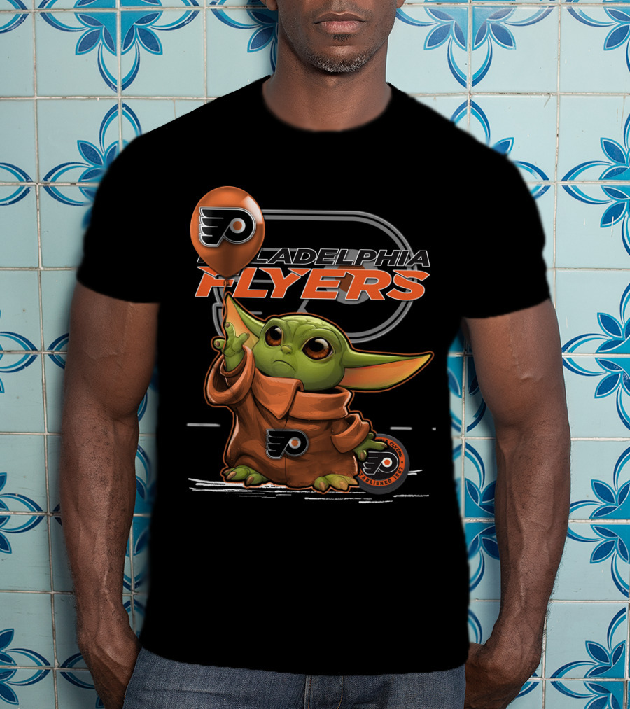 Yoda With Philadelphia Flyers T-Shirt