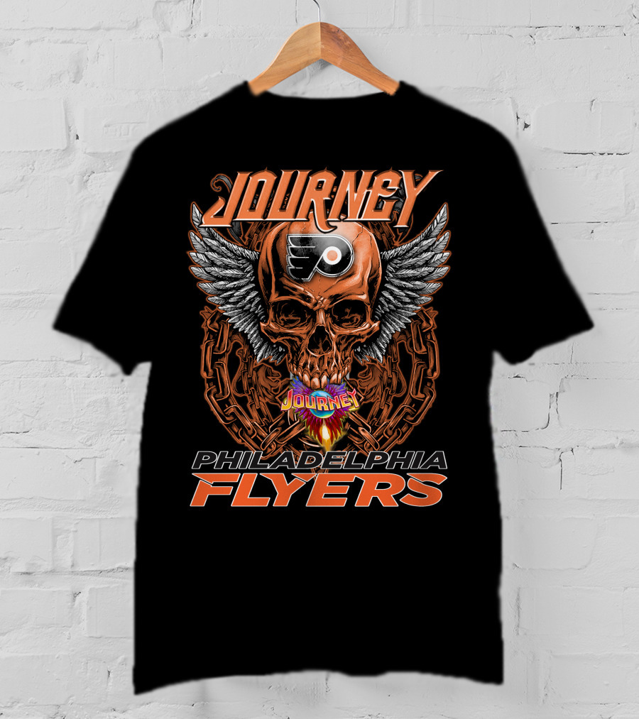 Journey Philadelphia Flyers Skull Wings T-Shirt
