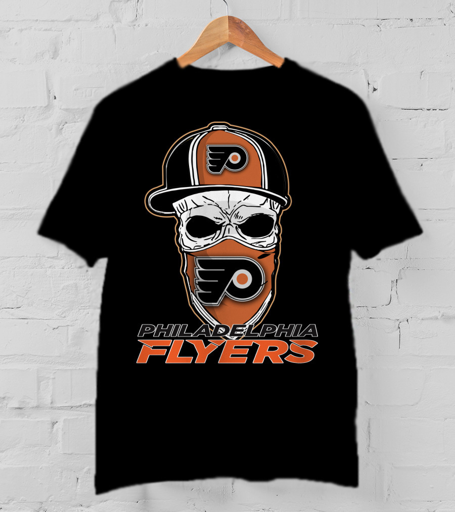 Philadelphia Flyers Skull Mask And Cap T-Shirt