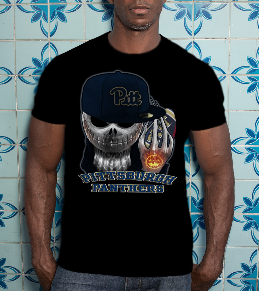 Pittsburgh Panthers Jackskull Pitt Hat Football Pumpkin T-Shirt