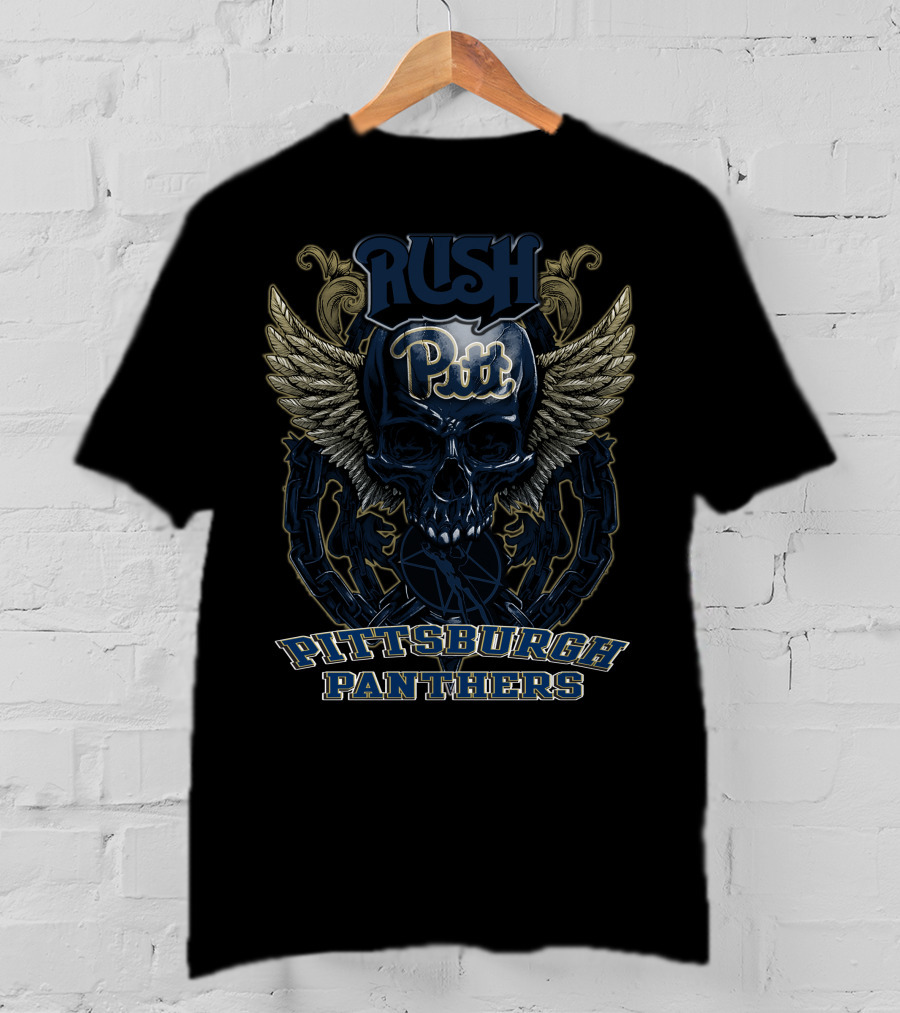 Rush Pitt Skull Wings Pittsburgh Panthers T-Shirt