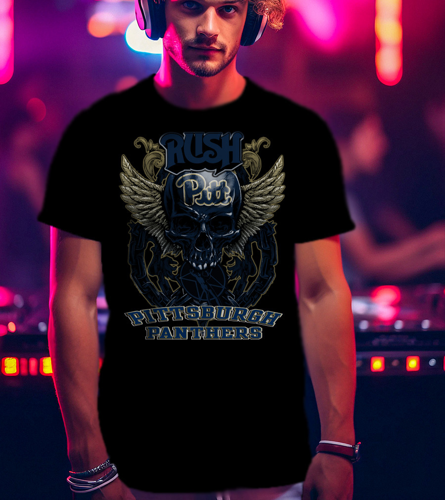 Rush Pitt Skull Wings Pittsburgh Panthers T-Shirt