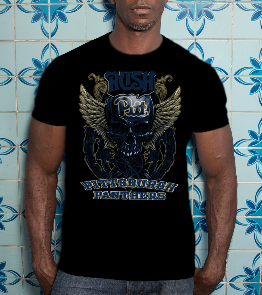 Rush Pitt Skull Wings Pittsburgh Panthers T-Shirt