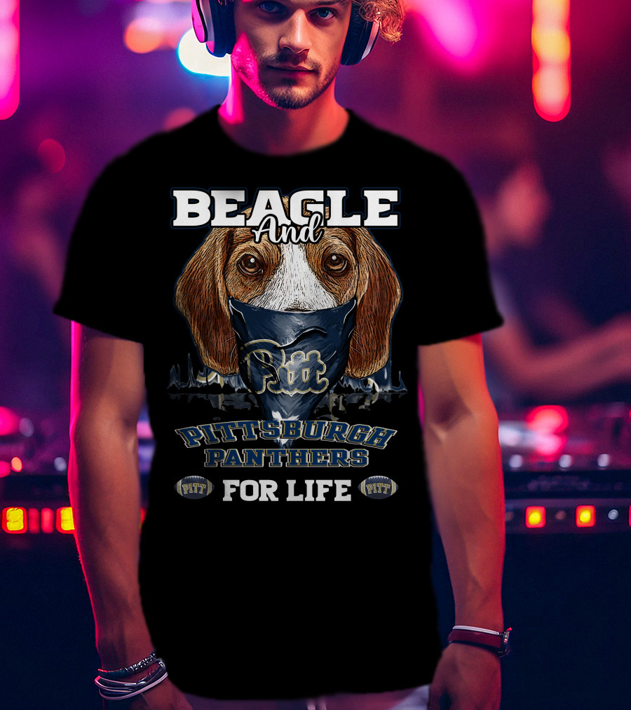 Beagle And Pittsburgh Panthers Pitt For Life T-Shirt