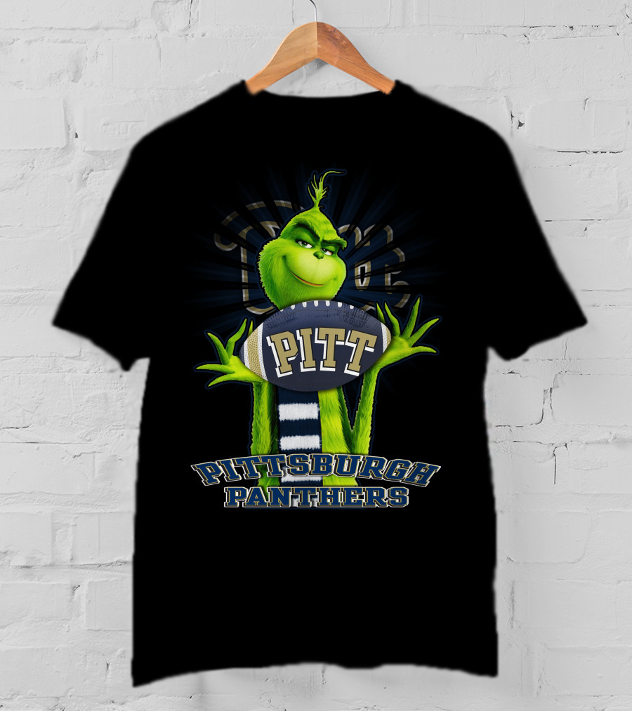 Grinch Holding Pitt Football Pittsburgh Panthers T-Shirt