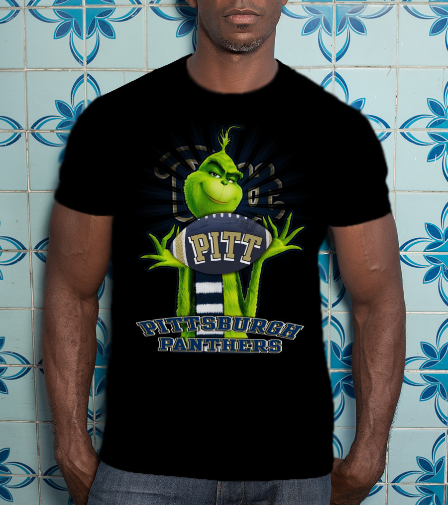 Grinch Holding Pitt Football Pittsburgh Panthers T-Shirt
