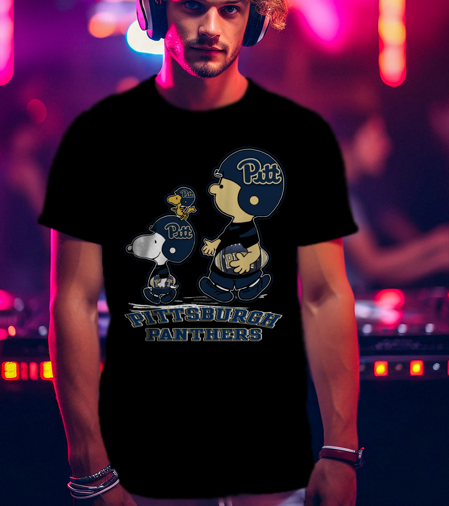 Pitt Football Pittsburgh Panthers Snoopy And Woodstock T-Shirt