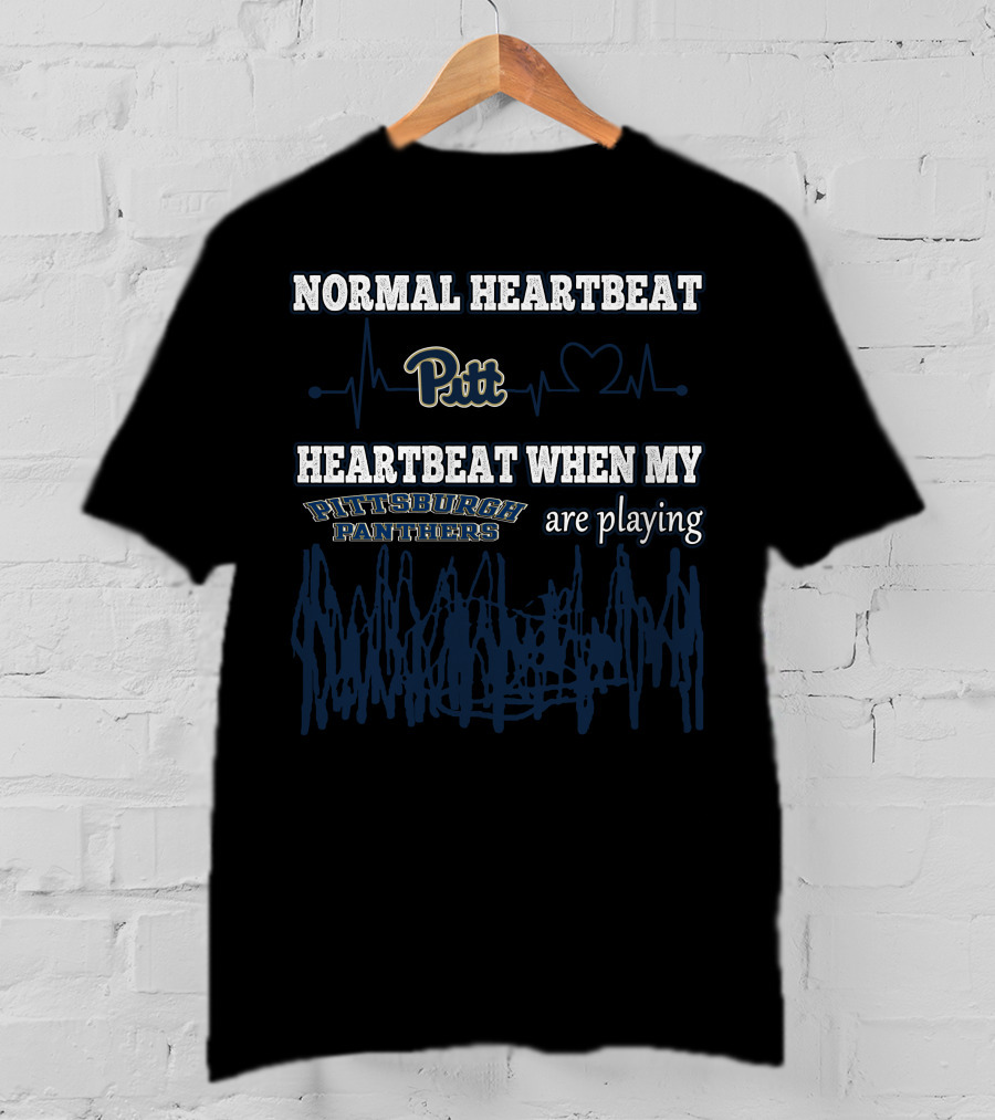 Normal Heartbeat Pitt Heartbeat When My Pittsburgh Panthers Are Playing T-Shirt