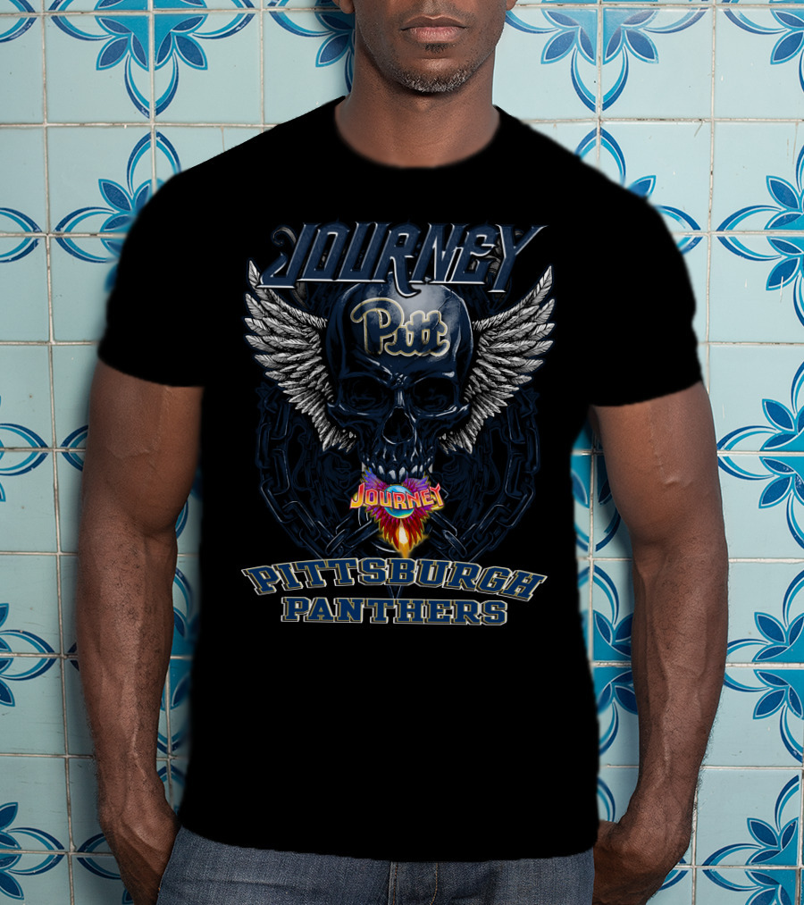 Journey Pitt Pittsburgh Panthers Skull Wings T-Shirt