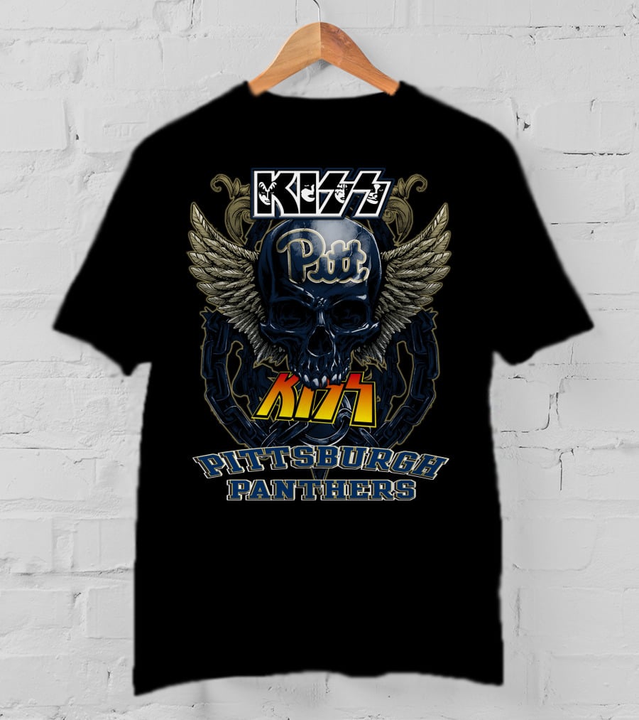 KISS Pitt Pittsburgh Panthers Skull Wings T-Shirt