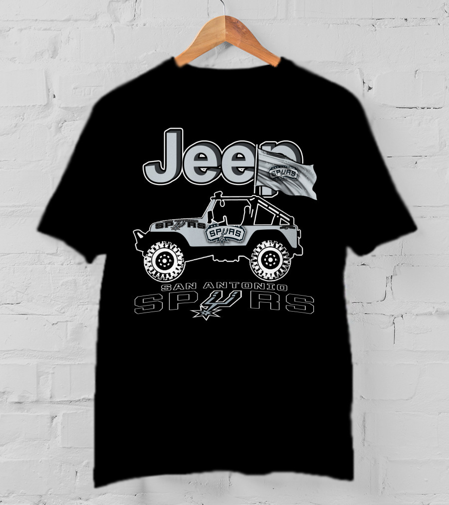 Jeep San Antonio Spurs 4x4 Enthusiast Edition With Spurs Flag T-Shirt