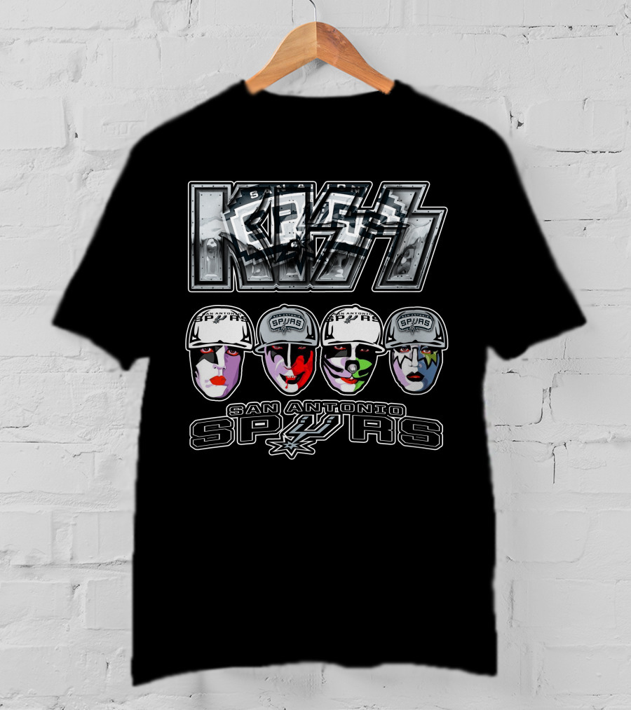 Kiss San Antonio Spurs Faces In Hats T-Shirt