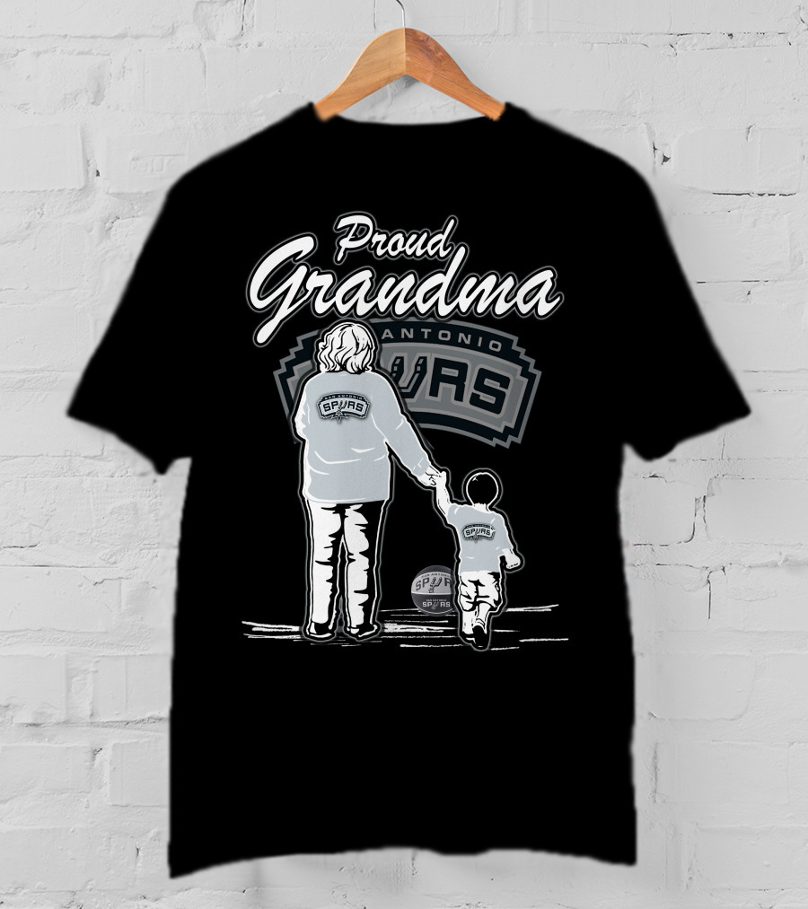 Proud Grandma San Antonio Spurs Holding Hands With Child In Team Gear T-Shirt