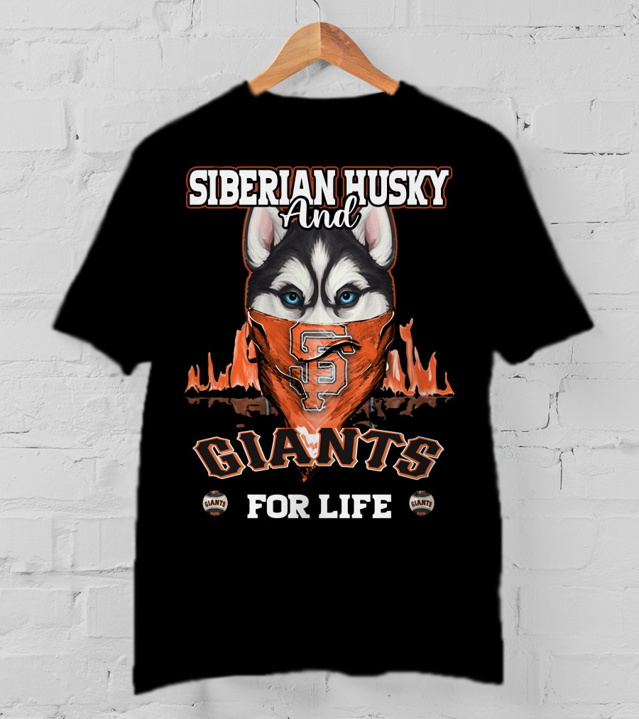 Siberian Husky And Giants For Life T-Shirt