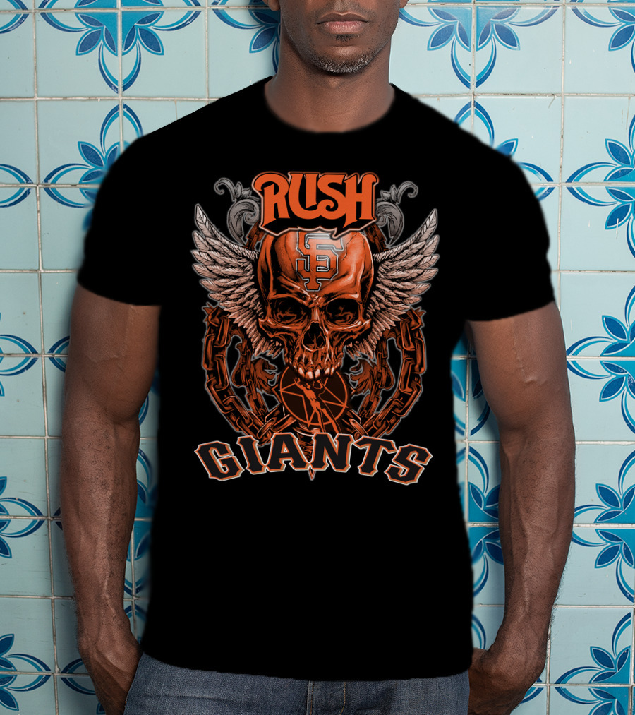 Rush San Francisco Giants Skull Wings T-Shirt