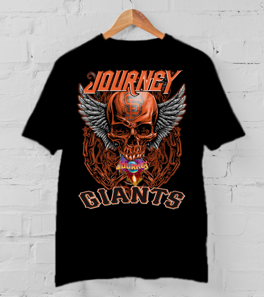 Journey Giants Skull With Wings And SF T-Shirt
