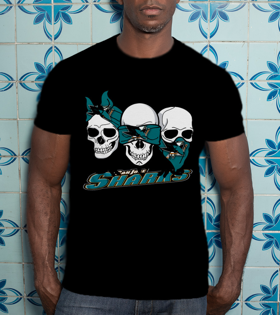 3 Skull San Jose Sharks T-Shirt