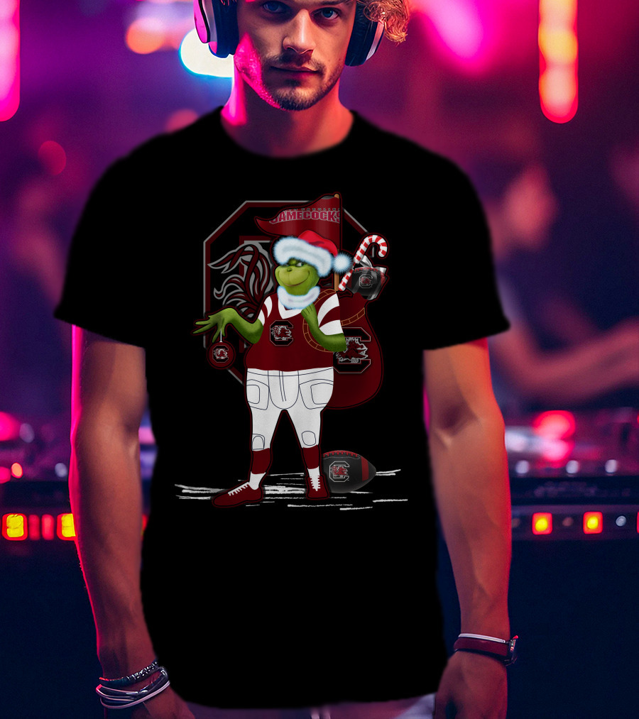 Grinchxmas Gamecocks Holiday Cheer South Carolina Football Fan Gear T-Shirt