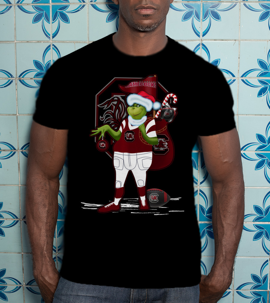 Grinchxmas Gamecocks Holiday Cheer South Carolina Football Fan Gear T-Shirt