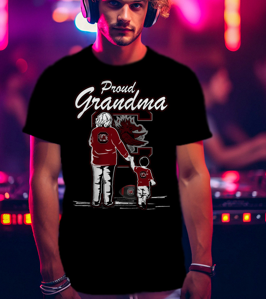 Proud Grandma South Carolina Gamecocks Football Fan Family T-Shirt