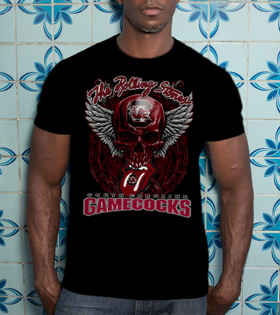 The Rolling Stones South Carolina Gamecocks Skull Wings T-Shirt