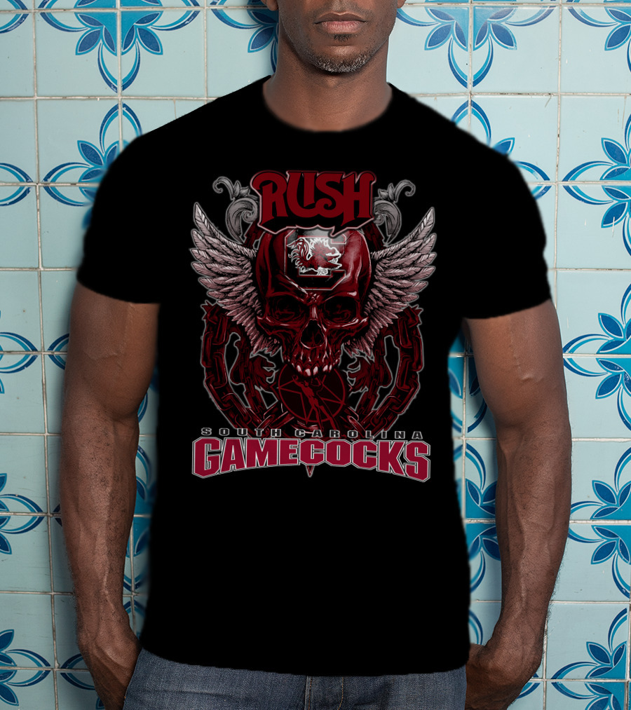 RUSH South Carolina Gamecocks Skull Wings T-Shirt