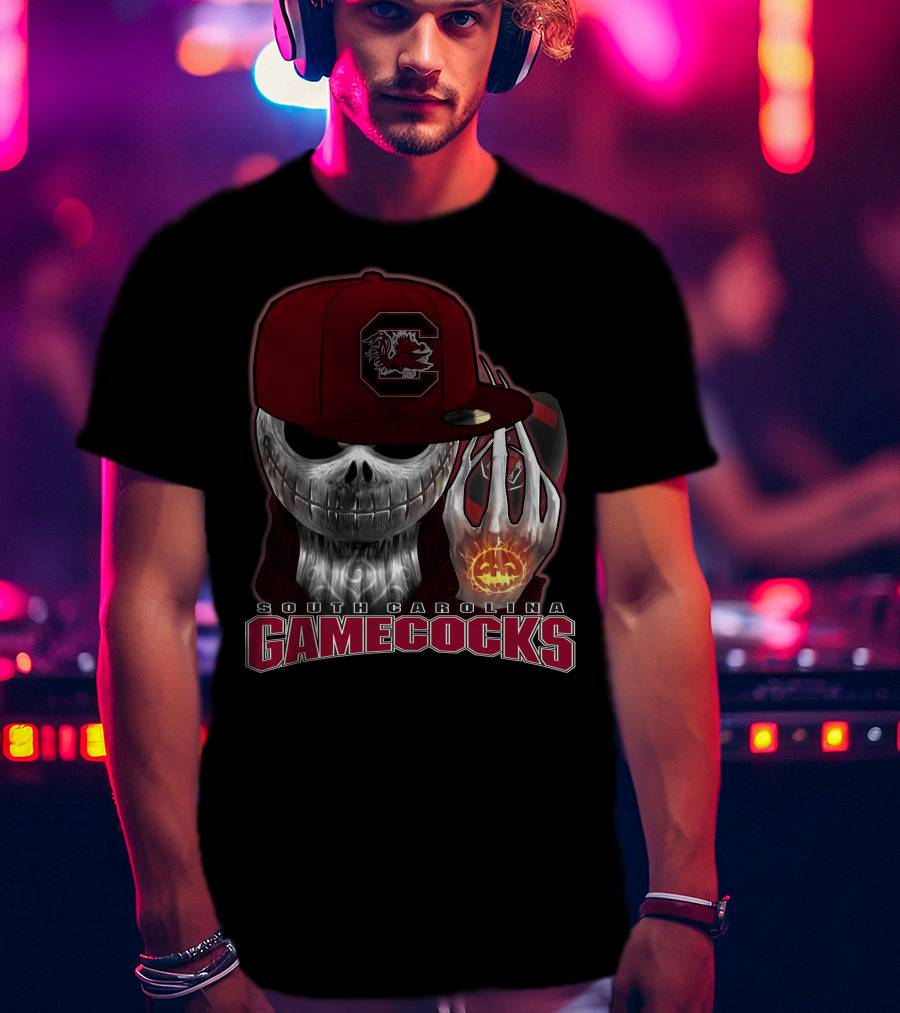 South Carolina Gamecocks Jackskull Halloween T-Shirt