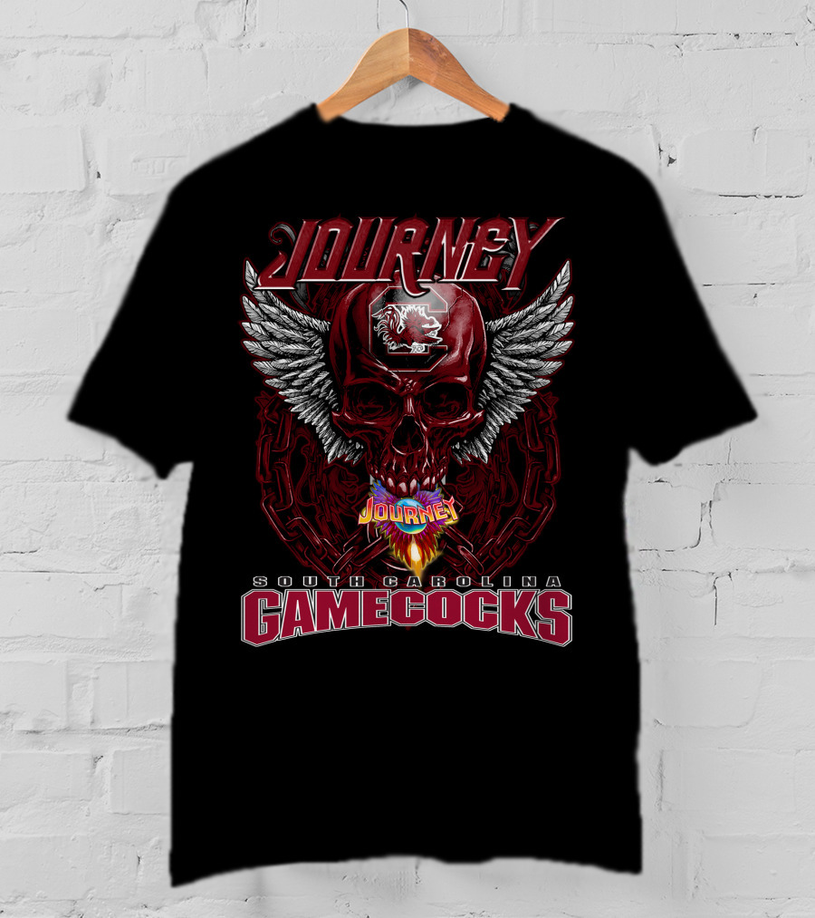 Journey South Carolina Gamecocks Skull Wings T-Shirt