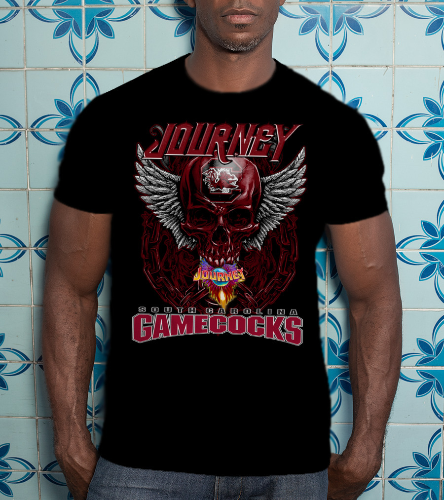 Journey South Carolina Gamecocks Skull Wings T-Shirt