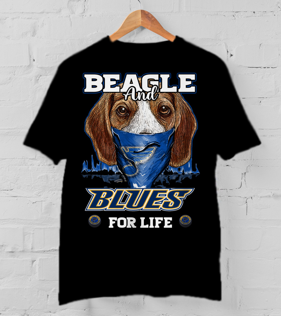 Beagle And Blues For Life St. Louis Blues Hockey T-Shirt