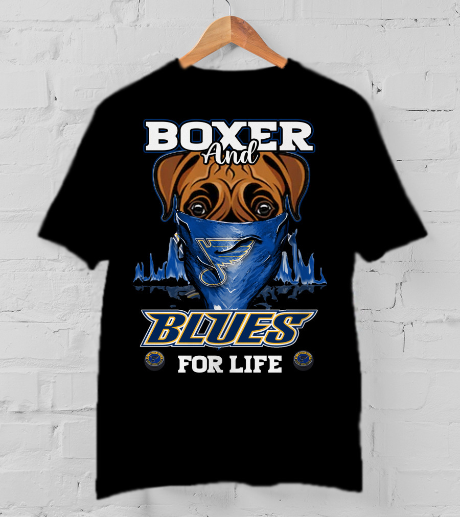 Boxer And Blues For Life St. Louis Blues T-Shirt