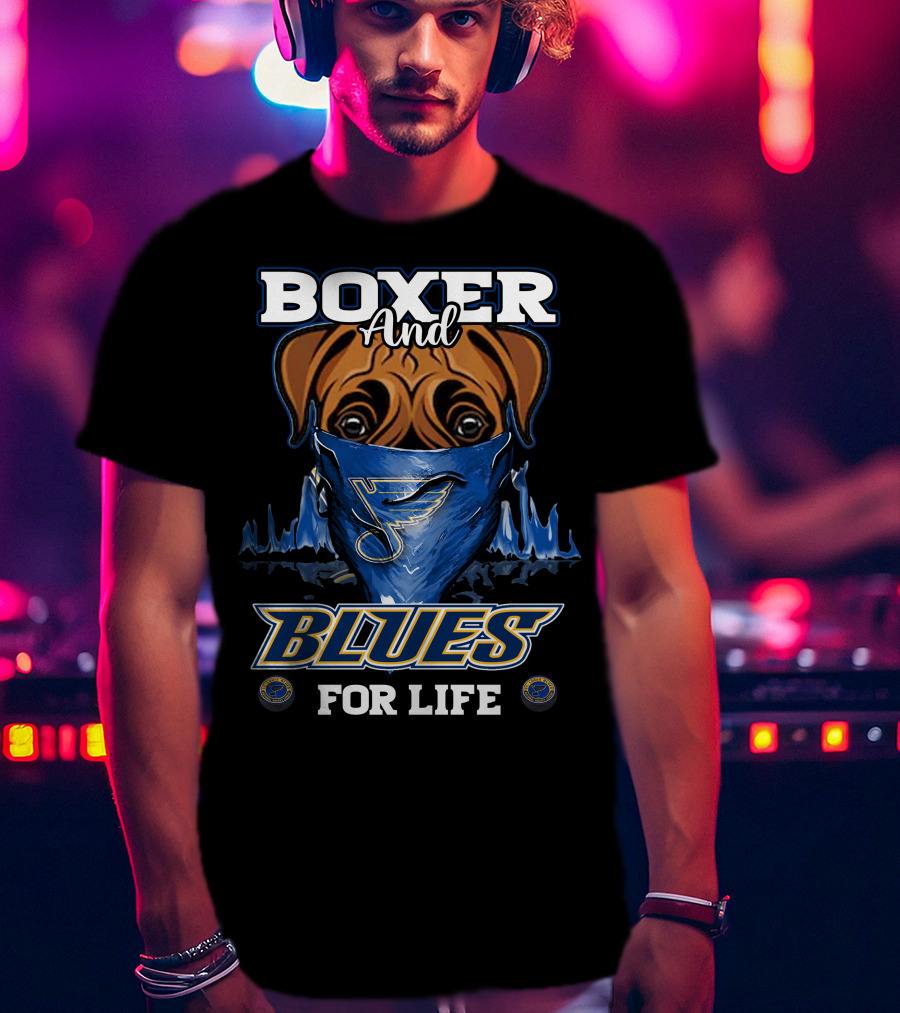 Boxer And Blues For Life St. Louis Blues T-Shirt