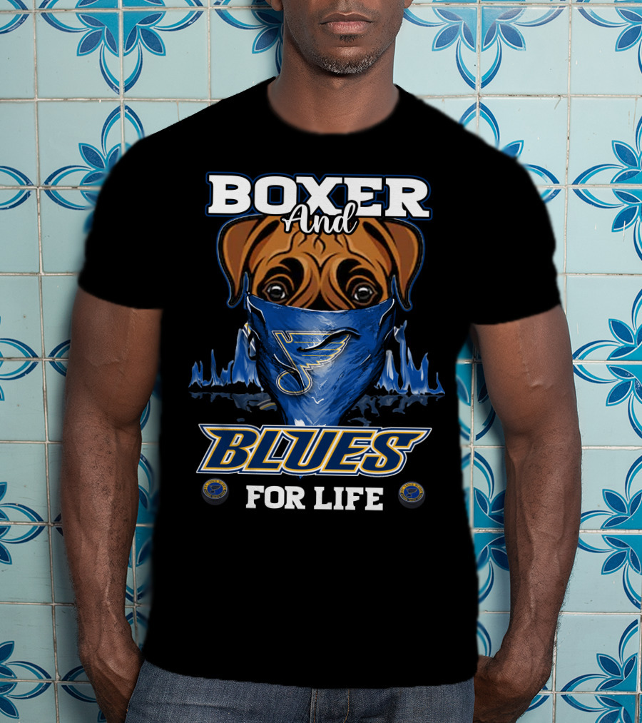 Boxer And Blues For Life St. Louis Blues T-Shirt